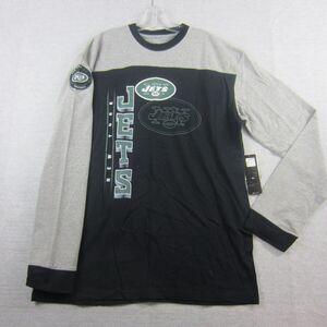 NFL Shirt Mens XL New York Jets Gray Black Long Sleeve Colorblock Football Sport